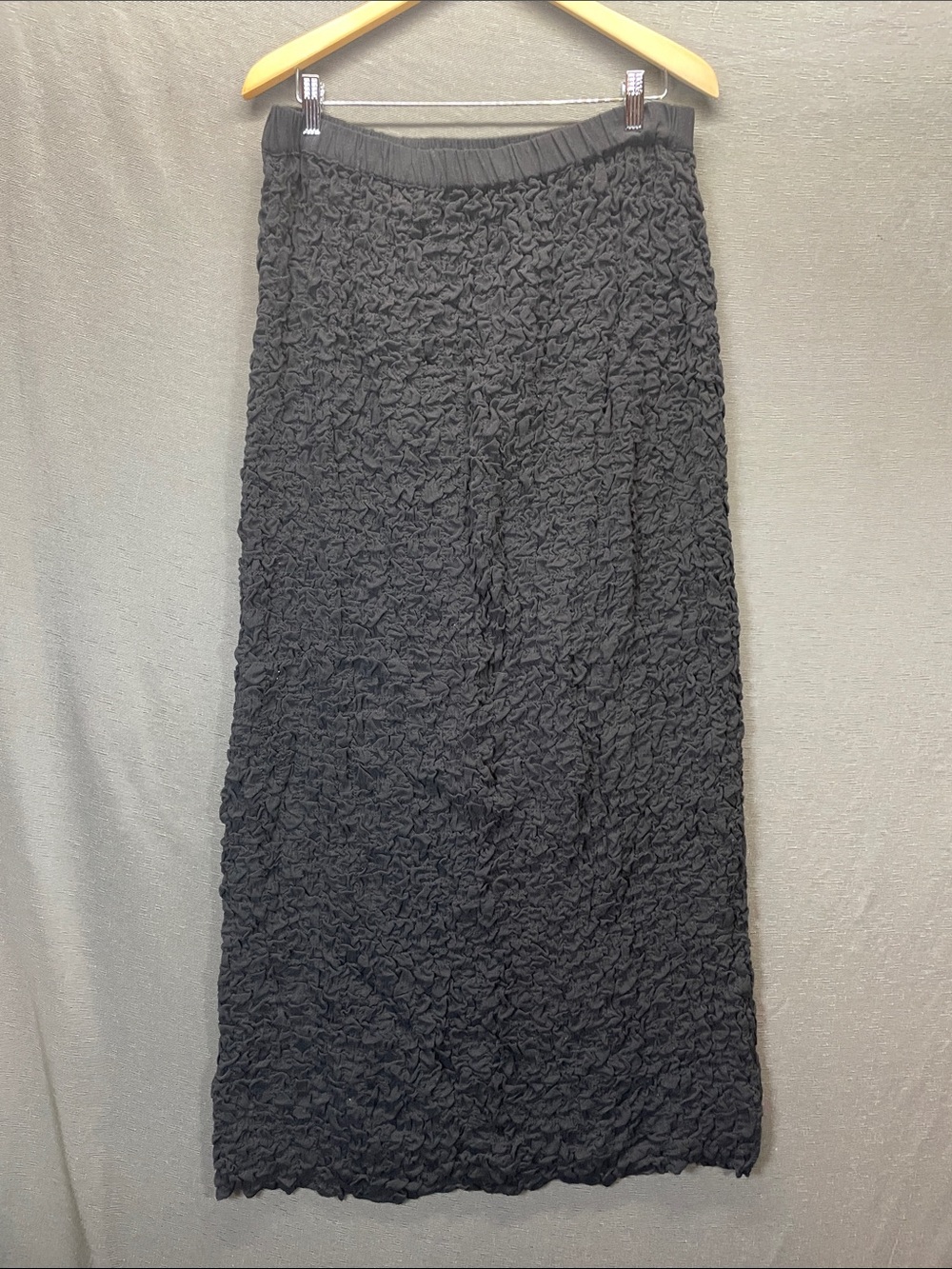 Free People crinkle popcorn Textured Black Maxi Skirt